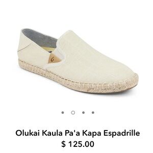 OLIKAI Kayla Pa’ a Kapa Espadrille Slip-On Canvas Shoe Casual Tan NWOT Size 8
